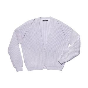 Lavender Ribbed Knit Cardigan